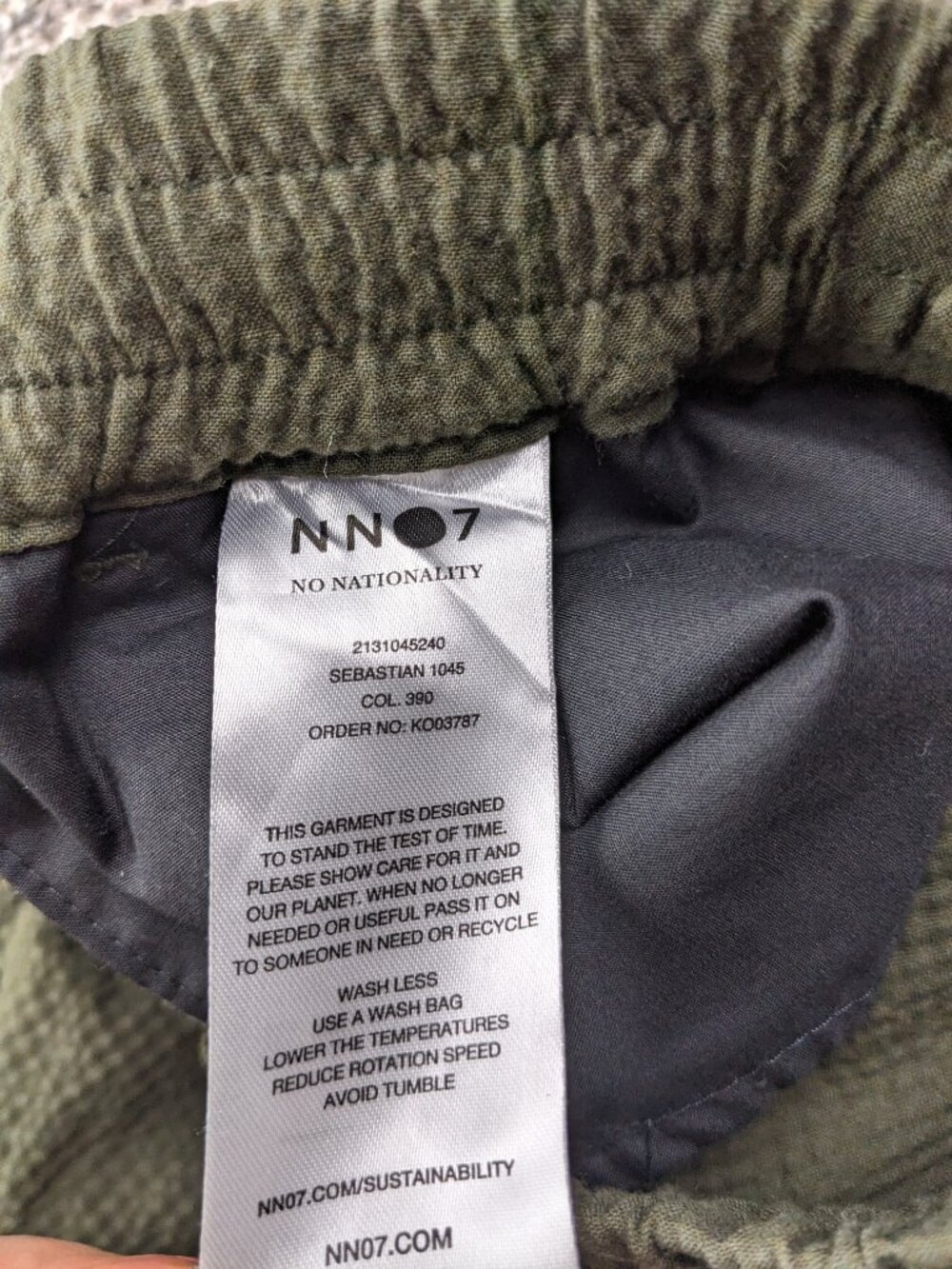 No Nationality NN07 Pants Seersucker Sebastian Green 33x31 Elastic Waist - Picture 4 of 11